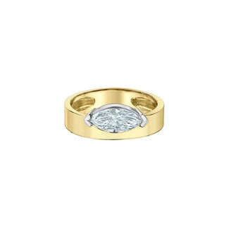 Diamond Evolution Cigar Band Marquise Lab Grown Engagement Ring