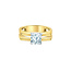 Princess Lab Grown Diamond Open Solitaire Engagement Ring in 14K Yellow & White Gold