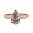 Five-Claw Pear Diamond Engagement Ring in 14K Rose Gold