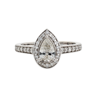 Utwo Bridal by Spicer Cole Pear Halo Diamond Engagement Ring