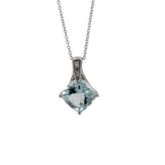 Colour by Spicer Cole Cushion Aquamarine Pendant