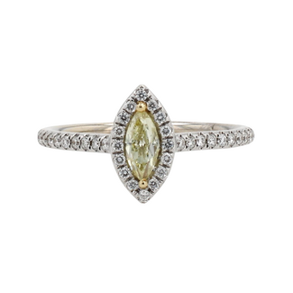 Utwo Bridal by Spicer Cole Marquise Cut Natural Yellow Diamond Ring