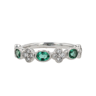 Colour by Spicer Cole Emerald & Diamond Band