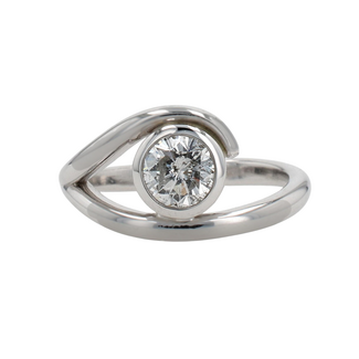Solitaire Bridal by Spicer Cole Custom-Made Round Diamond Freeform Engagement Ring