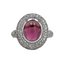 Pave Diamond & Pink Tourmaline Fashion Ring in 14K White Gold