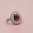 Pave Diamond & Pink Tourmaline Fashion Ring in 14K White Gold