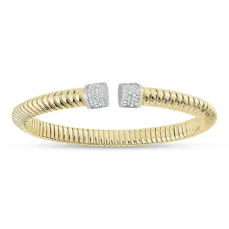 Miss Mimi by Yeal Miss Mimi Gold Plated Sterling Silver Small Grooved Bangle