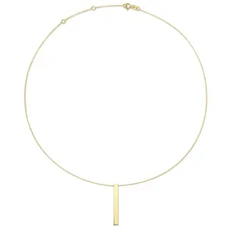 Jackie Gold Jackie Engraving Long Bar Necklace
