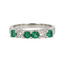Round Emerald & Diamond Band in 18K White Gold