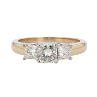 Beyond Round Bridal by Spicer Cole Custom-Made Radiant Trinity Diamond Engagement Ring