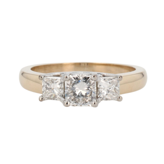 Beyond Round by Spicer Cole Custom-Made Radiant Trinity Diamond Engagement Ring