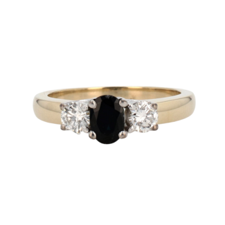 Colour by Spicer Cole Custom-Made Blue Sapphire & Diamond Trinity Ring
