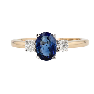 Colour by Spicer Cole Custom-Made Oval Sapphire & Diamond Trinity Ring
