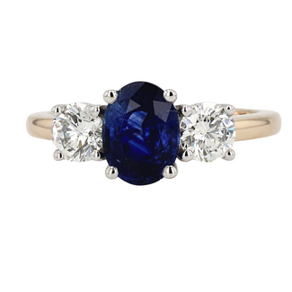 Colour by Spicer Cole Custom-Made Oval Sapphire & Diamond Trinity Ring