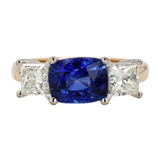 Colour by Spicer Cole Custom-Made East-West Sapphire & Diamond Ring