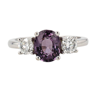 Colour by Spicer Cole Custom-Made Oval Purple Sapphire & Diamond Trinity Ring