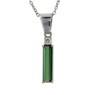 Colour by Spicer Cole Custom-Made Green Tourmaline & Diamond Pendant