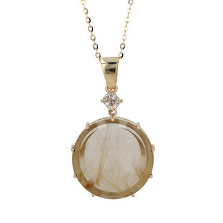 Colour by Spicer Cole Fancy Rutilated QTZ & Champagned Diamond Pendant