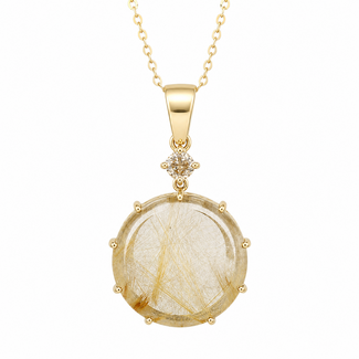 Colour by Spicer Cole Custom-Made Rutilated Quartz & Champagne Diamond Pendant