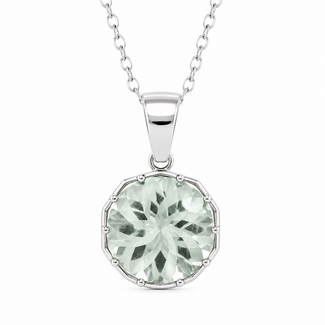 Colour by Spicer Cole Custom-Made Round Buff Green Tourmaline Pendant