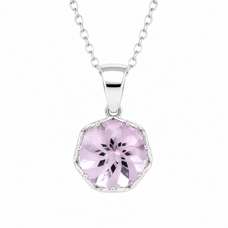 Colour by Spicer Cole Custom-Made Round Buff Pink Tourmaline Pendant