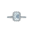 Emerald Cut Lab Grown Diamond Halo Engagement Ring in 14K White Gold
