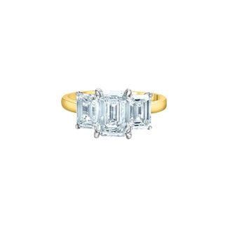 Diamond Evolution Emerald Cut Lab Grown Diamond Trinity Engagement Ring