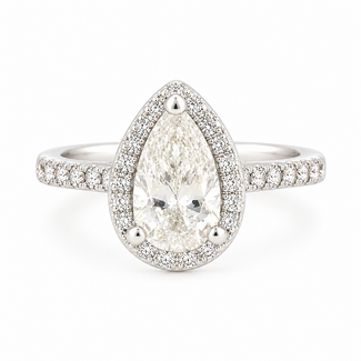Utwo Bridal by Spicer Cole Pear Shape Diamond Halo Engagement Ring