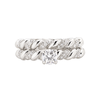 Utwo Bridal by Spicer Cole Round Brilliant Cut Diamond Wedding Set in 14K White Gold