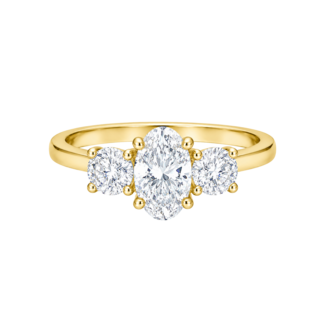 Diamond Evolution Oval Cut Lab Grown Diamond Trinity Engagement Ring