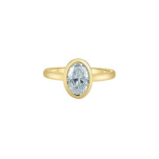 Diamond Evolution Oval Cut Lab Grown Diamond Bezel Solitaire Engagement Ring