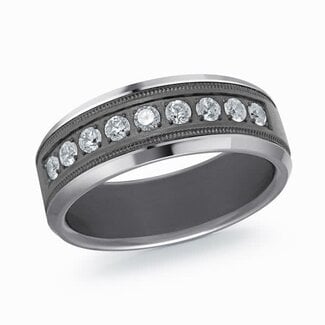 Wedding Bands by Spicer Cole Milgrain Diamond Tantalum 8mm Wedding Band