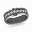 Milgrain Diamond Tantalum 8mm Wedding Band