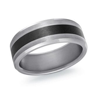 Wedding Bands by Spicer Cole Tantalum & Carbon Fibre Inlay 8mm Wedding Band