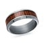 Grey Tantalum & Wood Inlay 8mm Wedding Band