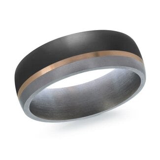 Wedding Bands by Spicer Cole 14K Rose Gold & Tantalum Satin 7mm Wedding Band
