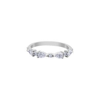 Wedding Bands by Spicer Cole Pear & Round Diamond Band in 14K White Gold