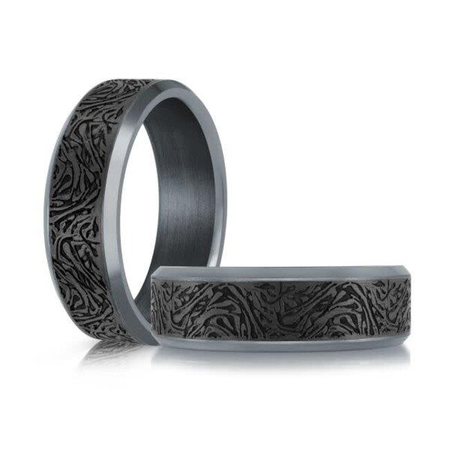 Tantalum & Carbon Fibre 7mm Wedding Band