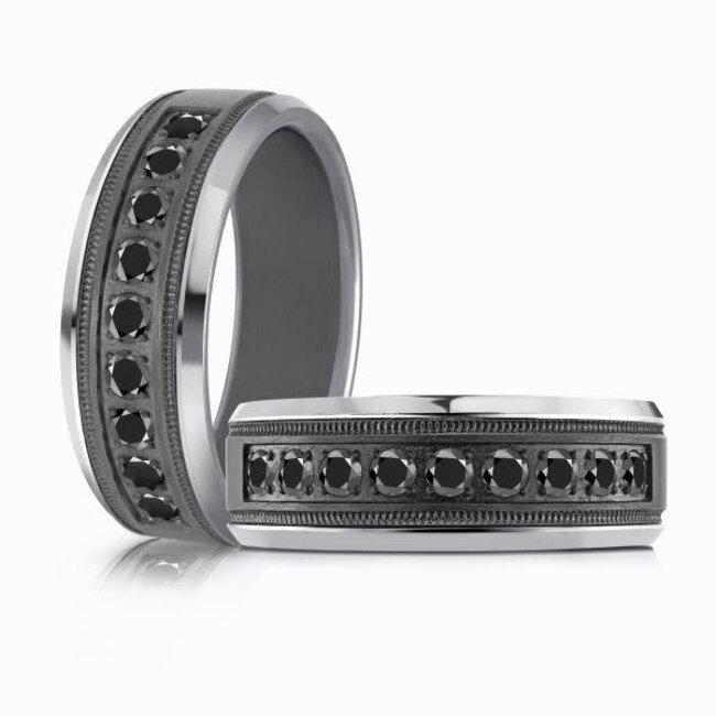 Black Diamond Tantalum 8mm Wedding Band