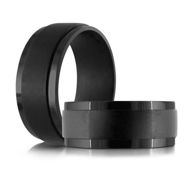 Black Satin Tantalum 9mm Wedding Band