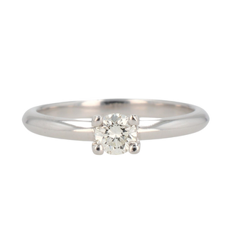 Solitaire Bridal by Spicer Cole Round Diamond Solitaire Engagement Ring in 18K Pure White Gold