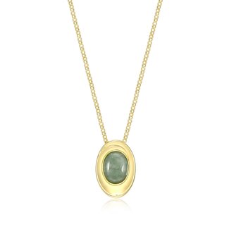 Elle Time & Jewellery Elle Swirl Green Jade Necklace