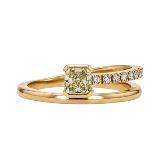 Viva by Spicer Cole Custom-Made Cushion Cut Champagne Diamond Fashion Ring