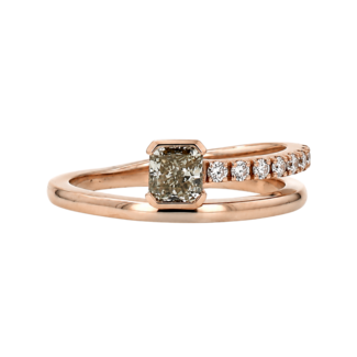 Viva by Spicer Cole Custom-Made Cushion Cut Champagne Diamond Fashion Ring