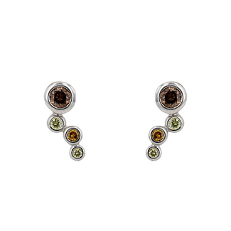 Viva by Spicer Cole Multi-Colour Round Diamond Stud Earrings