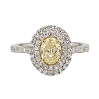 Utwo Bridal by Spicer Cole Fancy Yellow Diamond Double Halo Engagement Ring