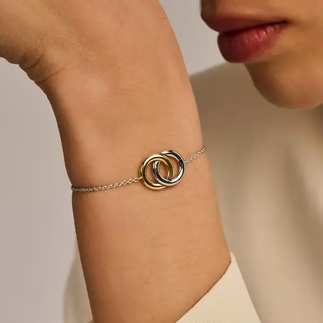 TI SENTO Forever Connected Bicolor Bracelet in Gold Vermeil & Sterling Silver