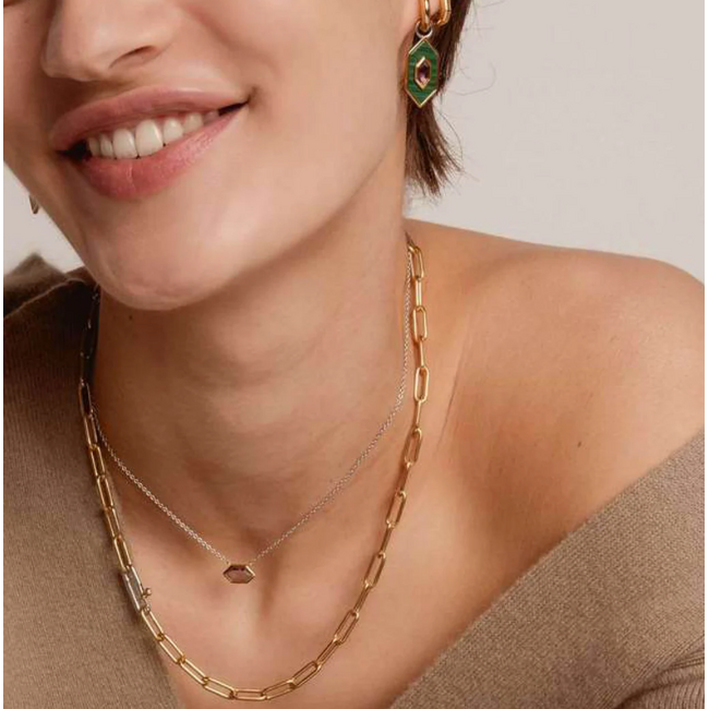 TI SENTO Closed Forever Chain Necklace in Gold Vermeil & Sterling Silver