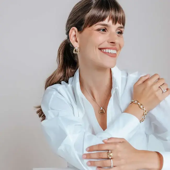 TI SENTO Open Triangle Vintage Necklace in Sterling Silver & Gold Vermeil