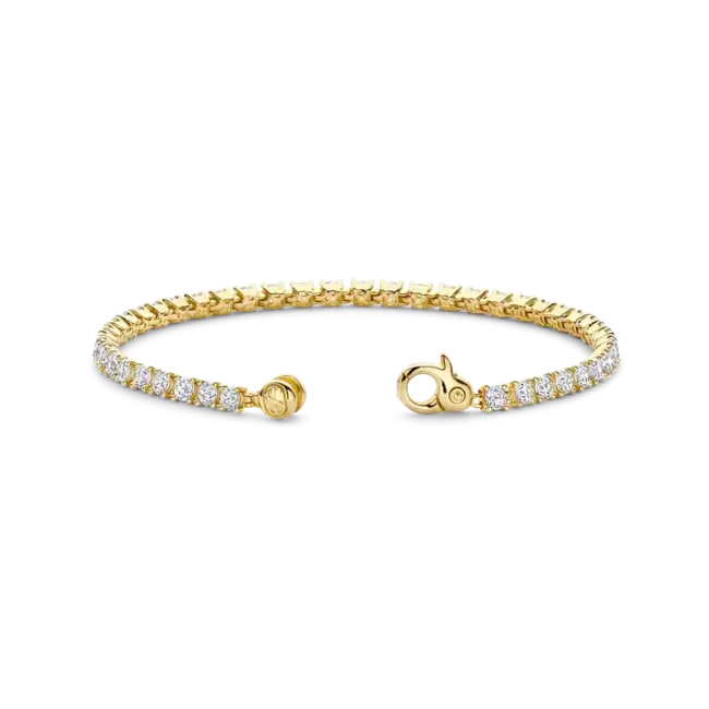 TI SENTO Cubic Zirconia Tennis Bracelet in Sterling Silver & Gold Vermeil